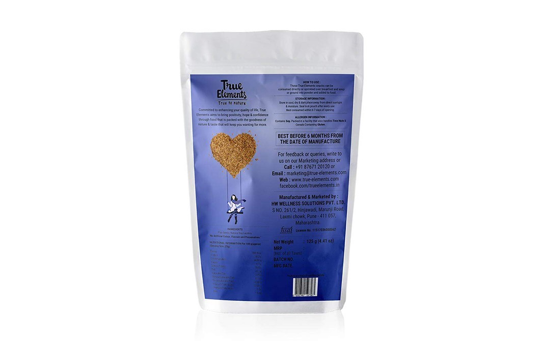 True Elements Roasted Flax    Pack  125 grams